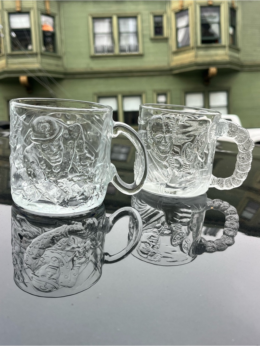 McDonald’s Batman Forever collector’s item glass mugs - Two-Face and The Riddler